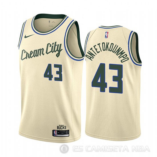 Camiseta Thanasis Antetokounmpo #43 Milwaukee Bucks Ciudad Crema - Haga un click en la imagen para cerrar